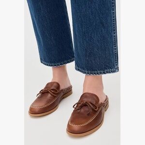 Free People Women's Brown Leather Mule Loafers